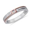 Men'S Rings | Blue Nile Men'S Double Baguette Diamond Wedding Ring In 14K White & Rose Gold