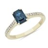 Rings | Blue Nile Emerald Cut Sapphire Fashion Ring In 14K Yellow Gold (7X5Mm)