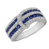 Rings | Blue Nile Sapphire And Diamond Crossover Ring In 14K White Gold