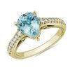 Rings | Blue Nile Aquamarine And Diamond Ring In 14K Yellow Gold