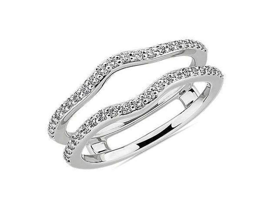 Women'S Rings | Blue Nile Curved Diamond Guard In 14K White Gold (1/3 Ct. Tw.)