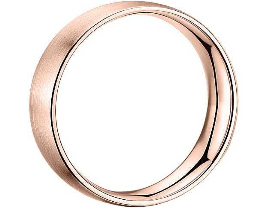 Men'S Rings | Blue Nile Matte Classic Wedding Ring In 14K Rose Gold (6Mm)