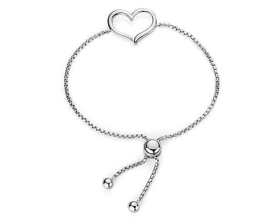 Bracelets | Blue Nile Open Heart Bolo Bracelet In Sterling Silver