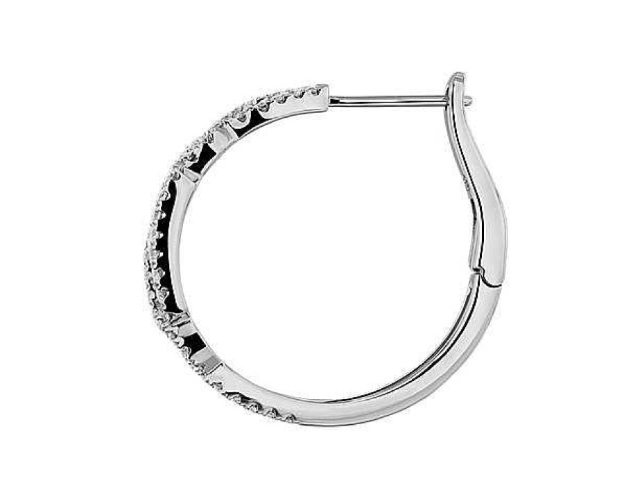 Earrings | Blue Nile Double Twist Hoop Earring In 14K White Gold (3/4 Ct. Tw.)