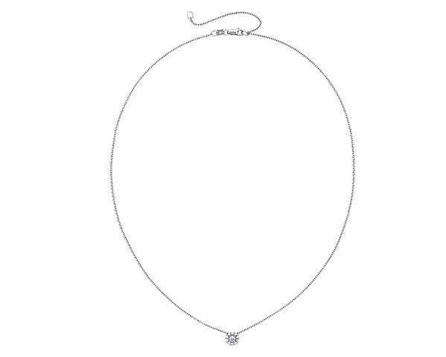 Necklaces | Blue Nile Classic Halo Diamond Pendant In 14K White Gold (1/4 Ct. Tw.)