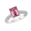 Rings | Blue Nile Extraordinary Collection: Emerald Cut Pink Tourmaline And Diamond Ring In 18K White Gold