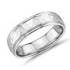 Men'S Rings | Blue Nile Hammered Inlay Wedding Ring In 14K White Gold (6.5Mm)