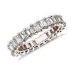 Women'S Rings | Blue Nile Emerald Cut Diamond Eternity Ring In 14K Rose Gold (3 Ct. Tw.)