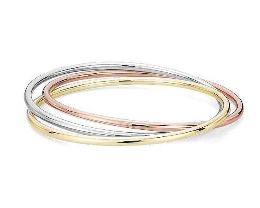 Bracelets | Blue Nile Trio Bangle Bracelet In 14K Italian Yellow, White And Rose Gold