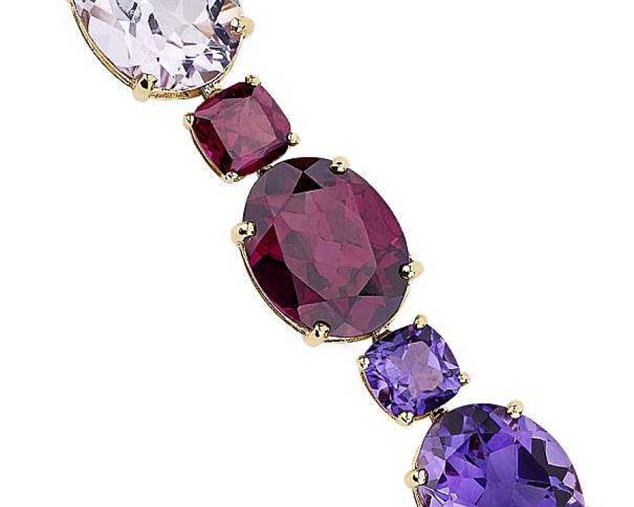 Bracelets | Blue Nile Amethyst And Rhodolite Garnet Bracelet In 14K Yellow Gold