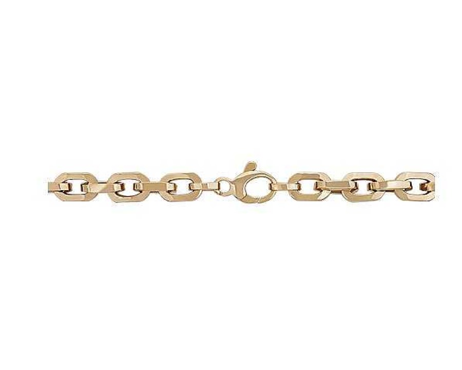 Bracelets | Blue Nile Men'S 8" Small Faceted Gold Bracelet In 14K Yellow Gold (6.5 Mm)