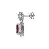 Earrings | Blue Nile Extraordinary Collection: Trilliant Cut Purple Garnet And Diamond Earrings In 18K White Gold