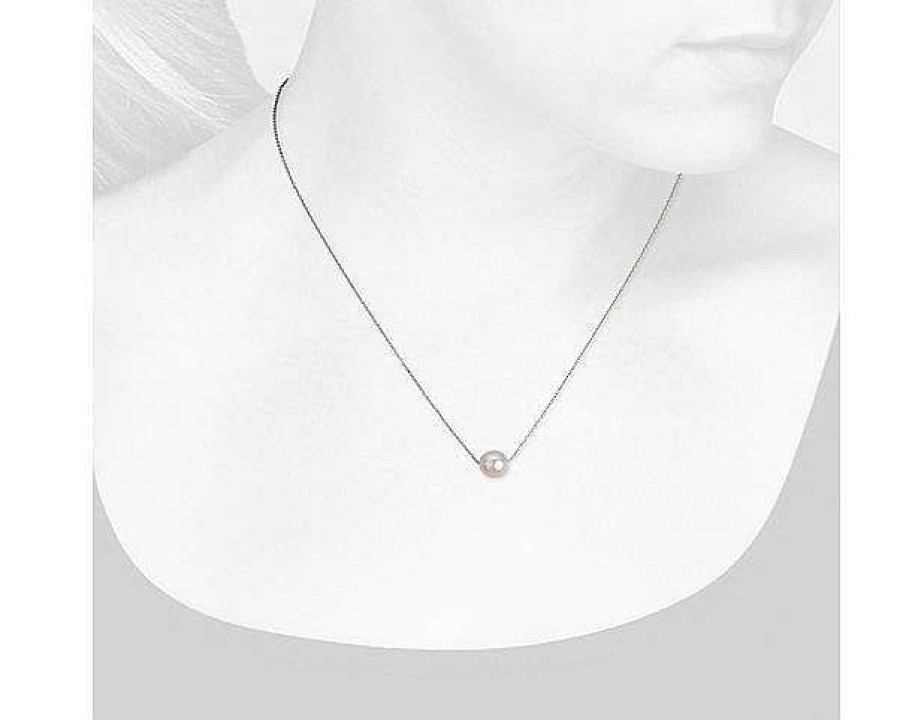 Necklaces | Blue Nile Pink Freshwater Cultured Pearl Floating Pendant In 14K White Gold (7.5-8 Mm)