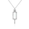 Necklaces | Blue Nile Rectangular Rock Crystal Pocketwatch Key Pendant In Sterling Silver