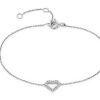 Bracelets | Blue Nile Mini Diamond Open Heart Bracelet In 14K White Gold