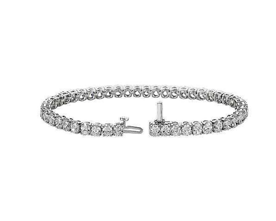 Bracelets | Blue Nile Oval Diamond Tennis Bracelet In 14K White Gold (12 Ct. Tw.)