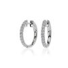 Earrings | Blue Nile French Pav Diamond Hoop Earrings In 14K White Gold (1/2 Ct. Tw.)