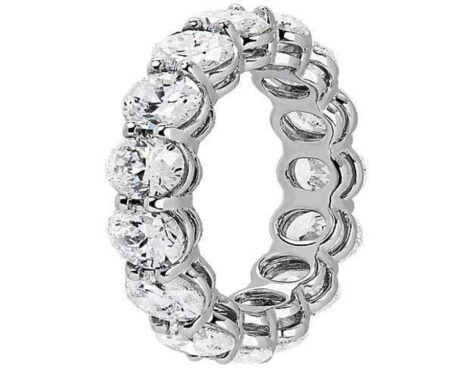 Women'S Rings | Blue Nile Oval Cut Diamond Eternity Ring In 14K White Gold (7 Ct. Tw.)