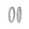 Earrings | Blue Nile Diamond French Pav Inside Out Hoop Earrings In 14K White Gold (5 Ct. Tw.)