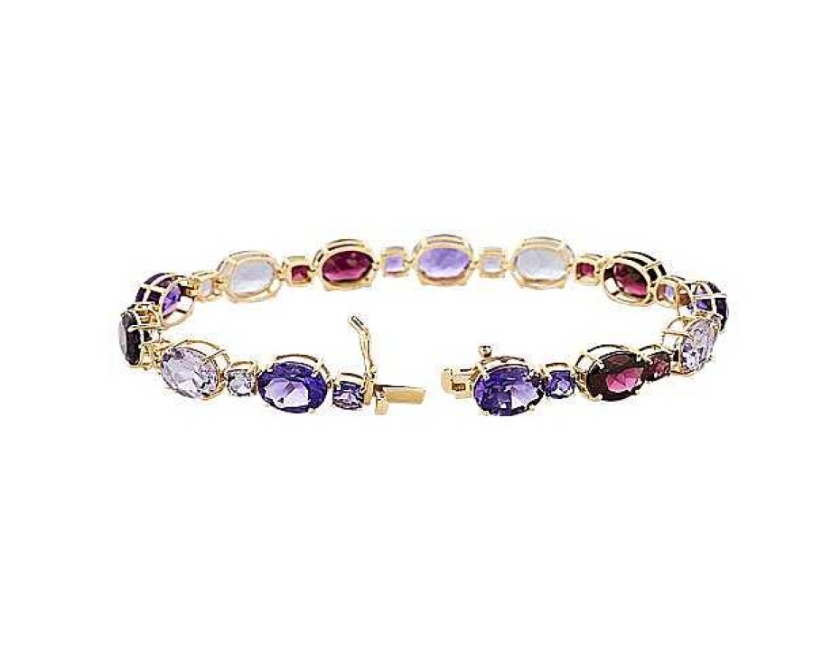 Bracelets | Blue Nile Amethyst And Rhodolite Garnet Bracelet In 14K Yellow Gold