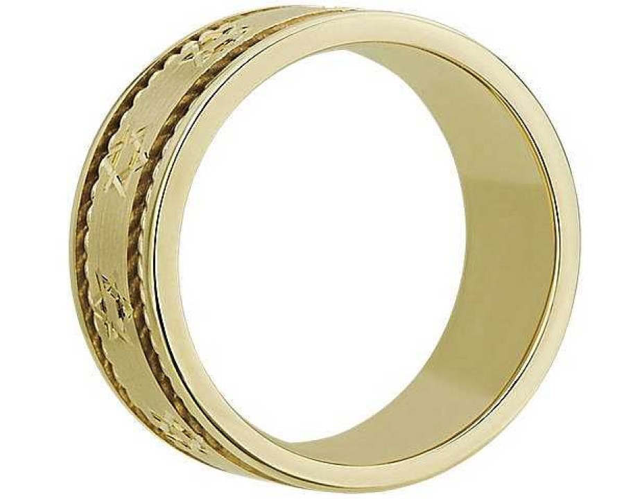 Men'S Rings | Blue Nile Star Of David Wedding Ring In 14K Yellow Gold (8Mm)