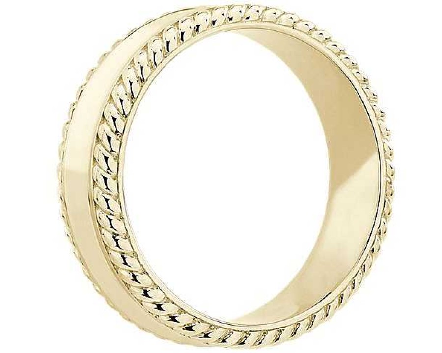 Men'S Rings | Blue Nile Bella Vaughan Grandeur Rope Wedding Ring In 18K Yellow Gold (6 Mm)