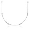 Necklaces | Blue Nile Diamond Station And Heart Necklace In 14K White Gold (1/2 Ct. Tw.)