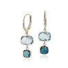 Earrings | Blue Nile Blue Topaz Tonal Drop Leverback Earrings In 14K Yellow Gold