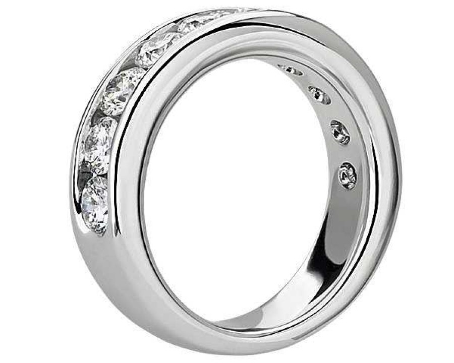 Women'S Rings | Blue Nile Channel Set Round Diamond Ring In 18K White Gold (2 Ct. Tw.)