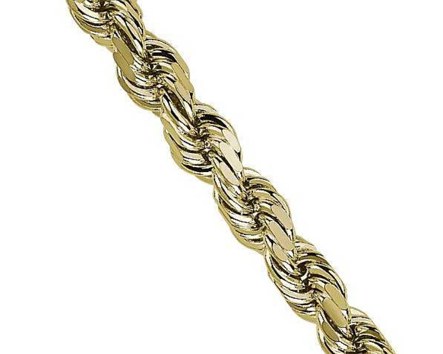 Bracelets | Blue Nile 8" Solid Diamond Cut Rope Chain Bracelet In 14K Yellow Gold (4.25 Mm)