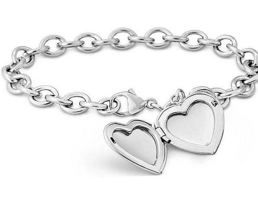 Bracelets | Blue Nile 7.5" Sweetheart Locket Bracelet In Sterling Silver