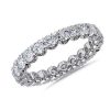 Women'S Rings | Blue Nile V-Prong Pav Diamond Eternity Ring In 14K White Gold (2 Ct. Tw.)