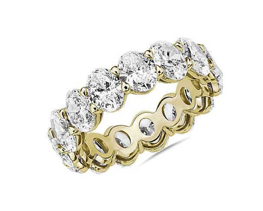 Women'S Rings | Blue Nile Oval Cut Diamond Eternity Ring In 14K Yellow Gold (6 Ct. Tw.)