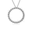 Necklaces | Blue Nile Floating Diamond Circle Pendant In 14K White Gold (2 Ct. Tw.)