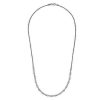 Necklaces | Blue Nile Oval And Round Alternating Diamond Necklace In 14K White Gold (3 Ct. Tw.)