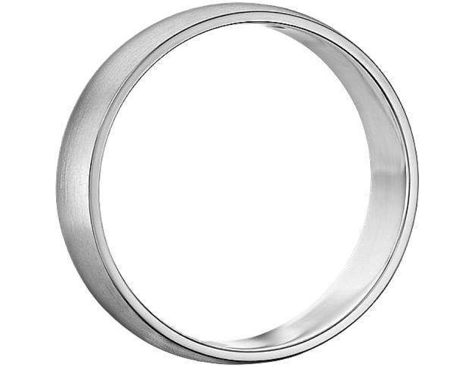 Men'S Rings | Blue Nile Matte Classic Wedding Ring In 14K White Gold (5Mm)