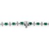 Necklaces | Blue Nile Emerald & Diamond Graduated Eternity Necklace In 18K White Gold (2.4Mm)