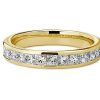 Women'S Rings | Blue Nile Channel Set Princess-Cut Diamond Ring In 18K Yellow Gold (1 Ct. Tw.)