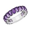 Rings | Blue Nile Octagon Amethyst Eternity Band In Sterling Silver