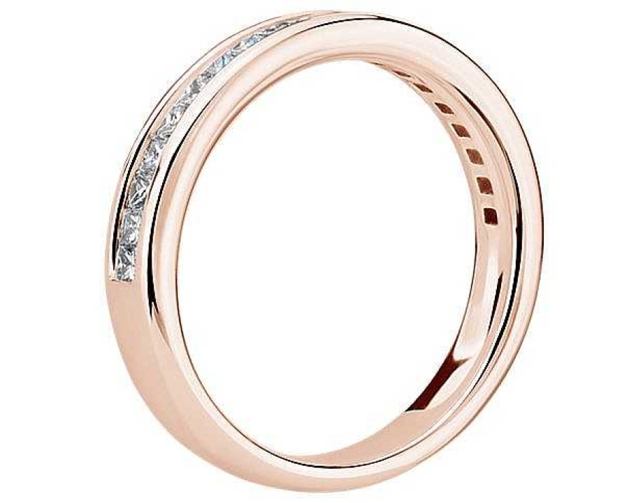 Women'S Rings | Blue Nile Channel Set Princess-Cut Diamond Ring In 18K Rose Gold (1/2 Ct. Tw.)