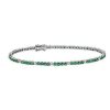 Bracelets | Blue Nile Alternating Emerald And Diamond Bracelet In 14K White Gold