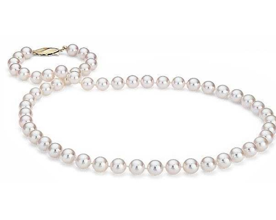 Necklaces | Blue Nile 20" Classic Akoya Cultured Pearl Strand Necklace In 18K Yellow Gold (7.0-7.5Mm)