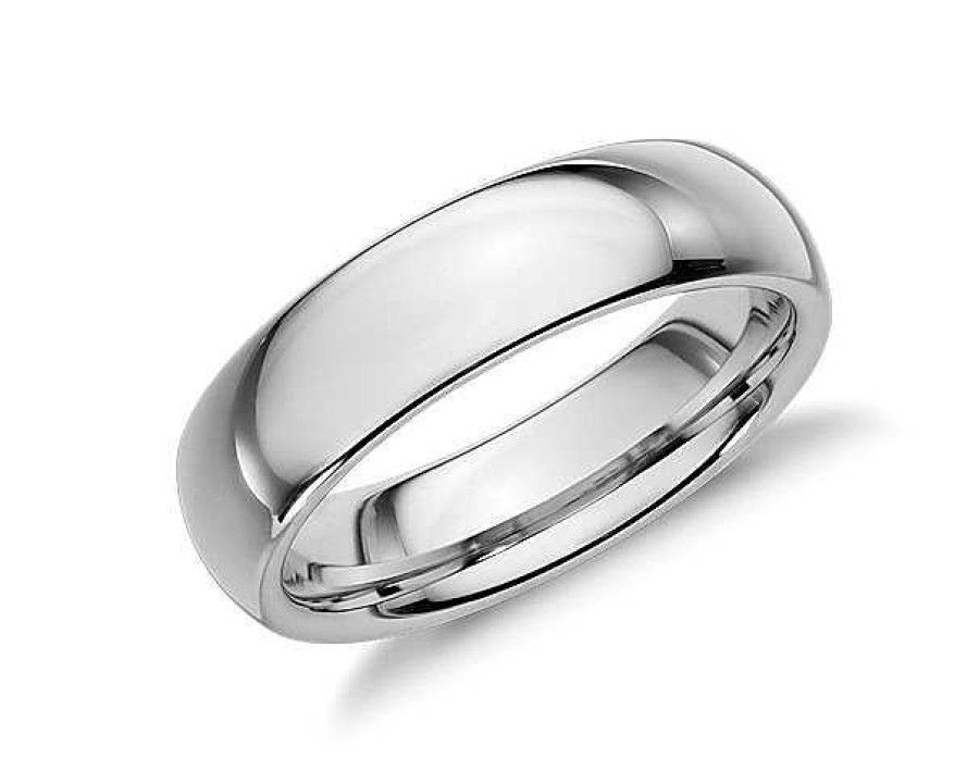 Men'S Rings | Blue Nile Comfort Fit Wedding Ring In White Tungsten Carbide (6Mm)