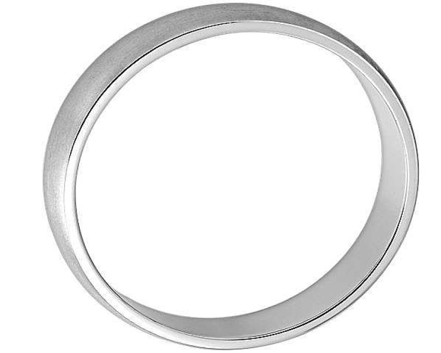 Men'S Rings | Blue Nile Matte Classic Wedding Ring In 14K White Gold (4Mm)