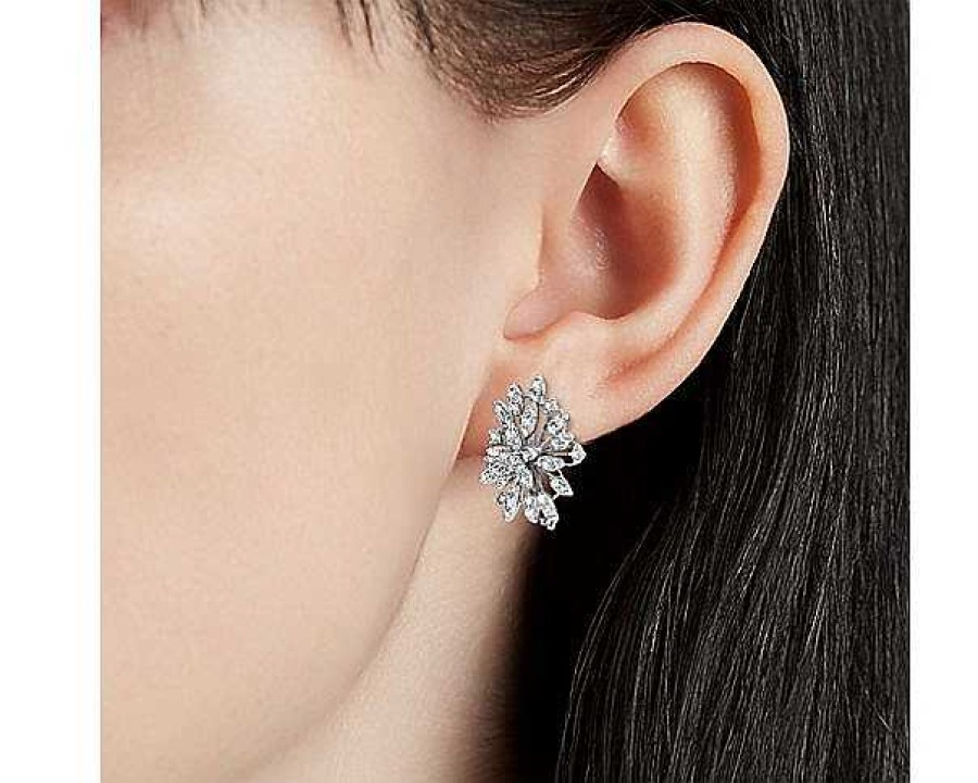 Earrings | Blue Nile Diamond Burst Stud Earrings In 14K White Gold (2 1/10 Ct. Tw.)