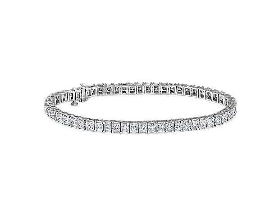 Bracelets | Blue Nile Princess Diamond Tennis Bracelet In 14K White Gold (13 Ct. Tw.)