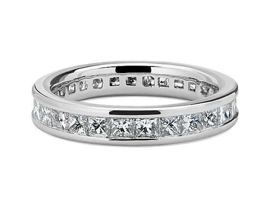 Women'S Rings | Blue Nile Channel Set Princess Diamond Eternity Ring In 14K White Gold (2 Ct. Tw.)