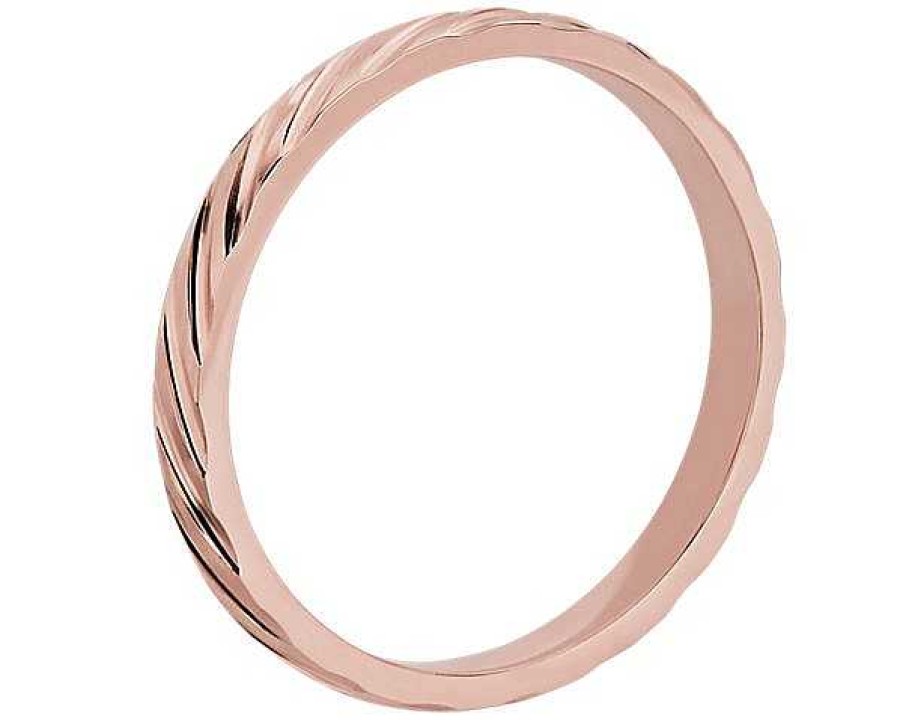 Women'S Rings | Blue Nile Angled Stripe Stackable Ring In 18K Rose Gold (2Mm)