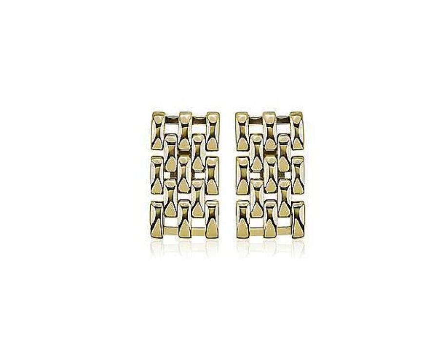 Earrings | Blue Nile 5-Row Panther Earrings In 14K Yellow Gold