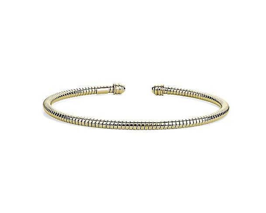 Bracelets | Blue Nile Twisted Cuff In 14K Yellow Gold (3 Mm)